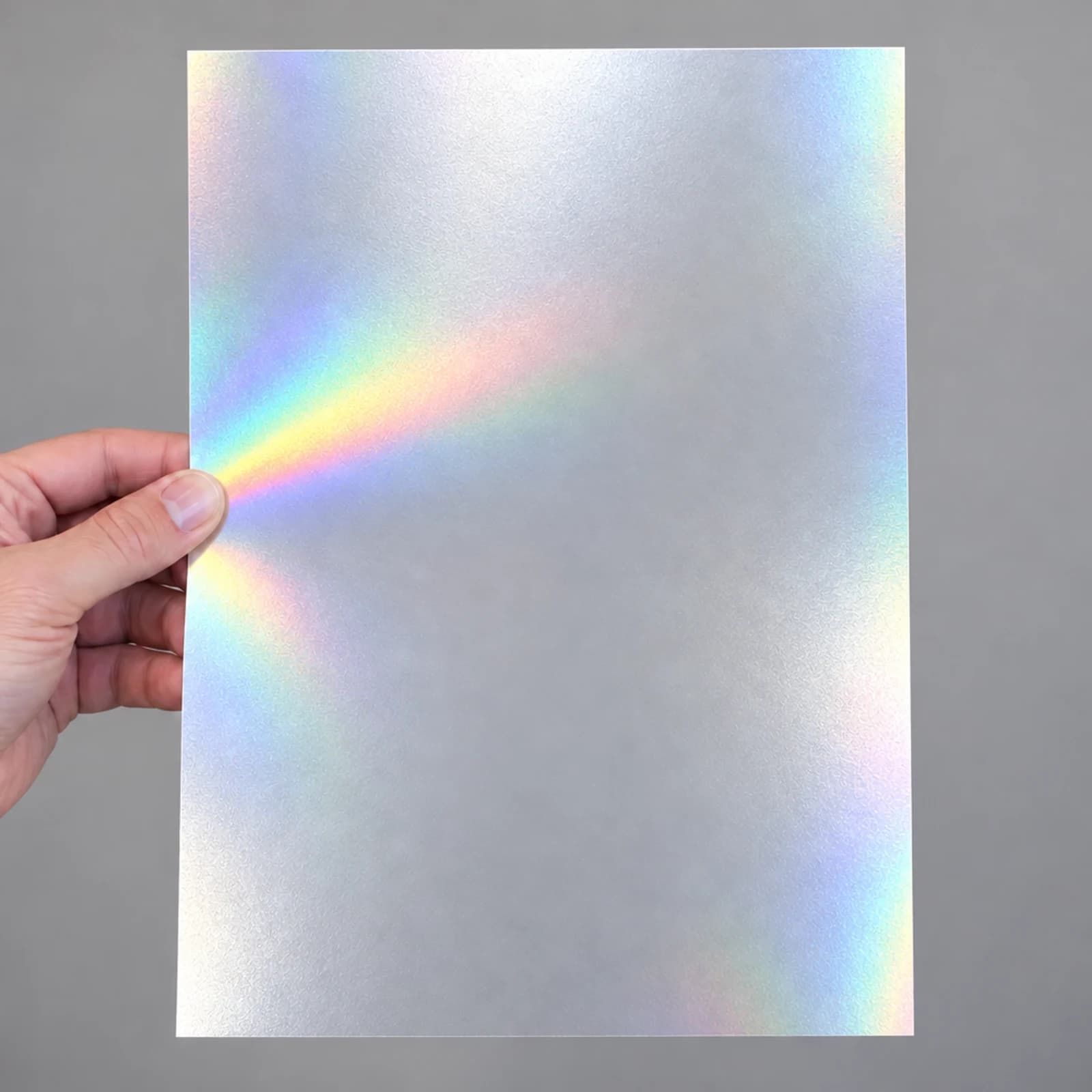Photo du produit : Papier Silver Holographic double face · 385 gsm